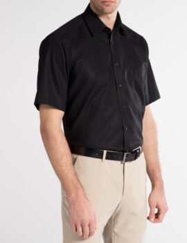 Eterna Comfort Fit Shirt Black Short Sleeve