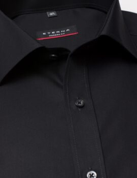 Eterna Modern Fit Shirt Black Long Sleeve