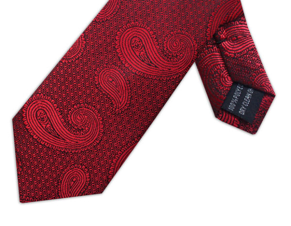 Knightsbridge Deep Red Paisley Extra Long Polyester Tie