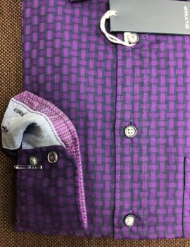 Olymp Purple Patterned Long Sleeve Shirt. Casual Fit. Sizes Large and XL