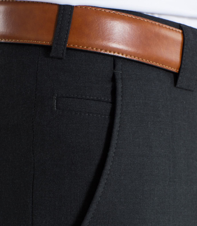 Meyer Mid-Weight Charcoal Wool Mix Trouser - Image 5