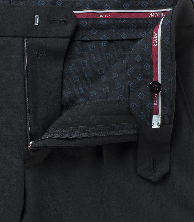 Meyer Mid-Weight Charcoal Wool Mix Trouser - Image 9