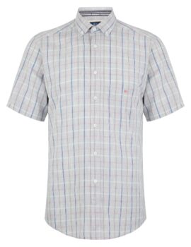 Daniel Grahame Grey Check Half Sleeve Shirt.