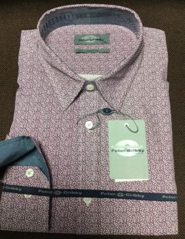 Peter Gribby Pink Printed Long Sleeve Shirt. Size 3XL Available