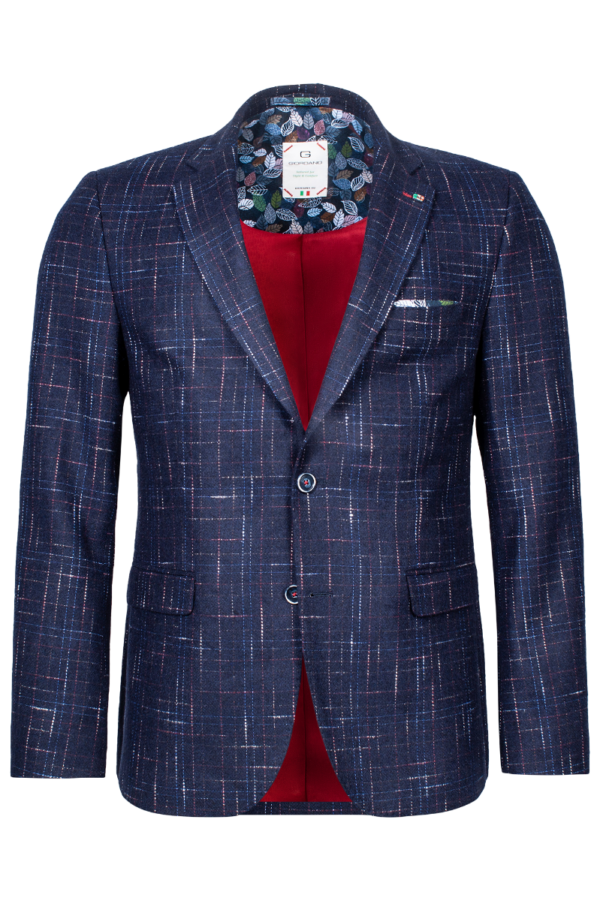 Giordano Blue Slub Effect Jacket. Modern Fit