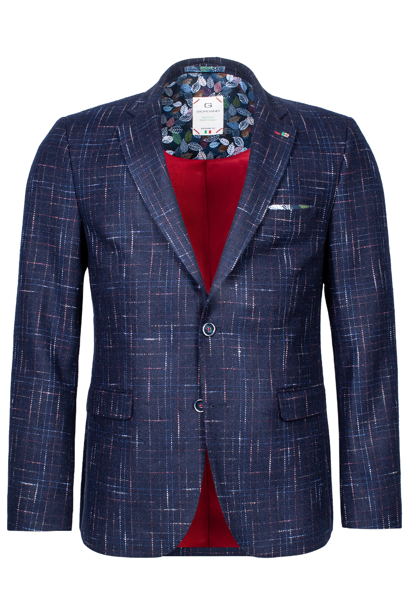 Giordano Blue Slub Effect Jacket. Modern Fit