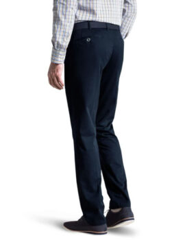 Meyer Navy Fairtrade Stretch Cotton Chinos.