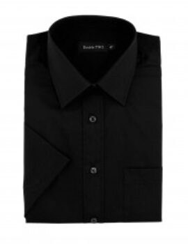 Double Two Cotton Blend Black Short Sleeve Shirt.
