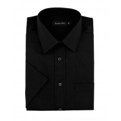 Double Two Cotton Blend Black Short Sleeve Shirt.