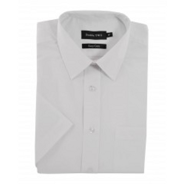 Double Two Cotton Blend White Short Sleeve Shirt.