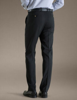 Meyer Mid-Weight Wool Mix Trouser In Black