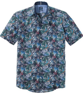 Olymp Short Sleeve Multicoloured Jungle Print Shirt. Comfort Fit. 6XL available