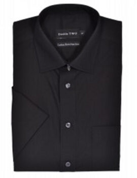 Double Two Black Cotton Rich Half Sleeve Shirt