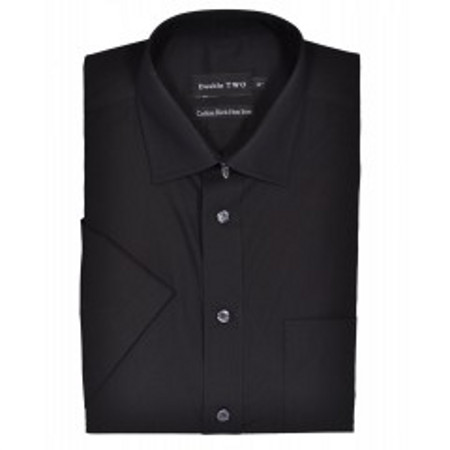 Double Two Black Cotton Rich Half Sleeve Shirt