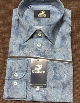 Culture of France Navy Geometric Long Sleeve Shirt. Size Large.