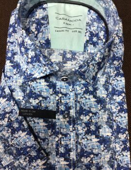 Casa Moda Blue Graffiti Pattern Half Sleeve Shirt. Size Available 3XL