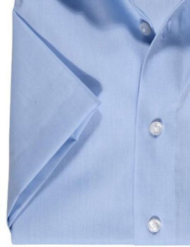 Olymp Luxor Cotton Half Sleeve ‘Chambray’ Light Blue Shirt. Comfort Fit