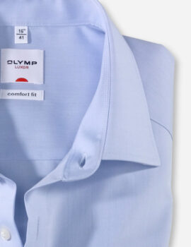 Olymp Luxor Chambray Long Sleeve Blue Shirt. Comfort Fit.