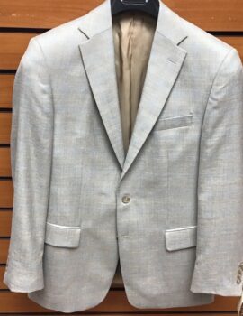 Odermark Stone Coloured Check Jacket. Loro Piana Fabric. Size Reg 38