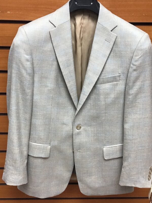 Odermark Stone Coloured Check Jacket. Loro Piana Fabric. Size Reg 38