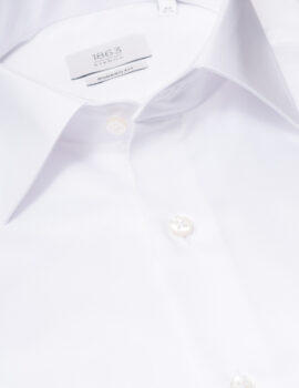 Eterna 1863 Premium Quality White Two Ply Cotton Long Sleeve Shirt. Modern Fit
