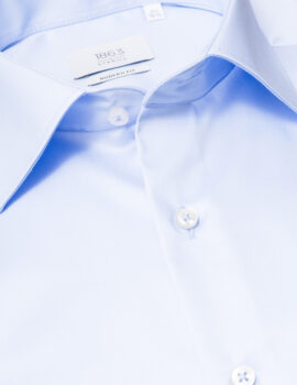 Eterna’1863′ Premium Long Sleeve Blue Shirt. Two Ply Cotton. Modern Fit