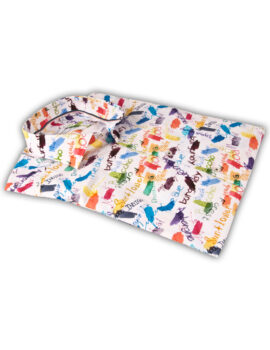 Giordano Colourful Print Long Sleeve Shirt. Modern Fit. Size 2XL