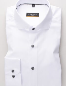 Eterna Slim Fit White Long Sleeve Cover Shirt.