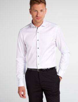 Eterna Slim Fit White Long Sleeve Cover Shirt.