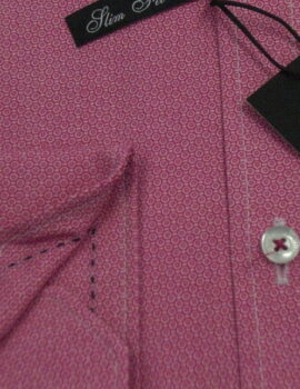 Venti Rose Coloured Slim Fit Shirt with Contrast Stitching.