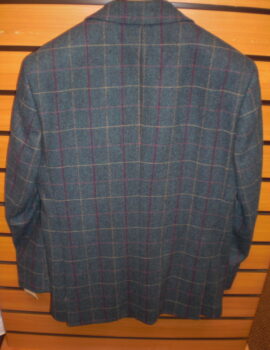 Scott 100% Wool Country Blue Check Jacket and Waistcoat. 46″ available