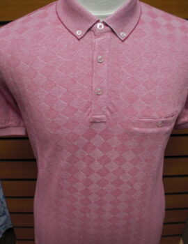 Peter Gribby Pink Organic Cotton Button Down Half Sleeve Polo Shirt. Medium and 2XL Left