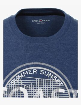 Casa Moda Blue Tee Shirt With Logo. 4XL to 5XL Available