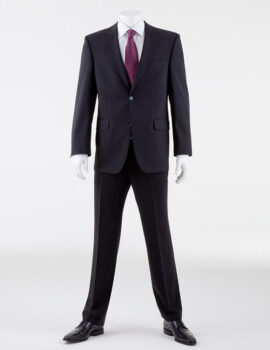 Digel Black Quality Plain Wool Mixture Suit Trouser Plain Front