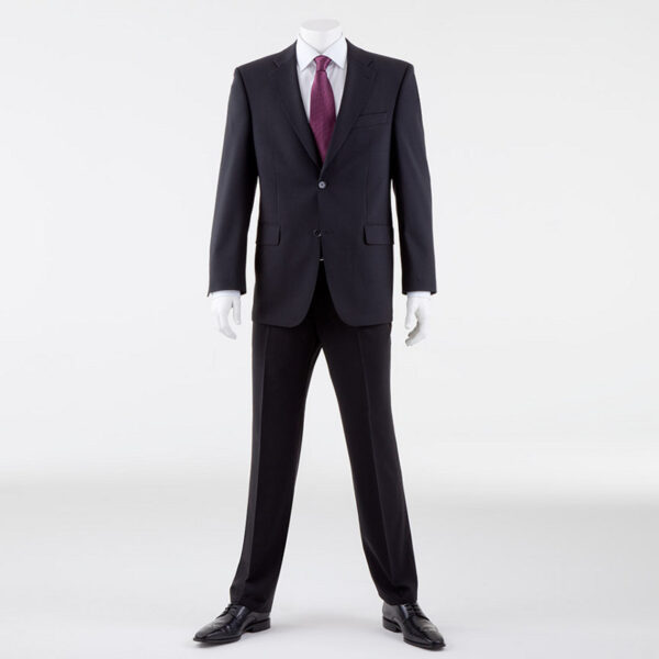 Black Quality Plain Wool Mixture Suit Trouser Plain Front