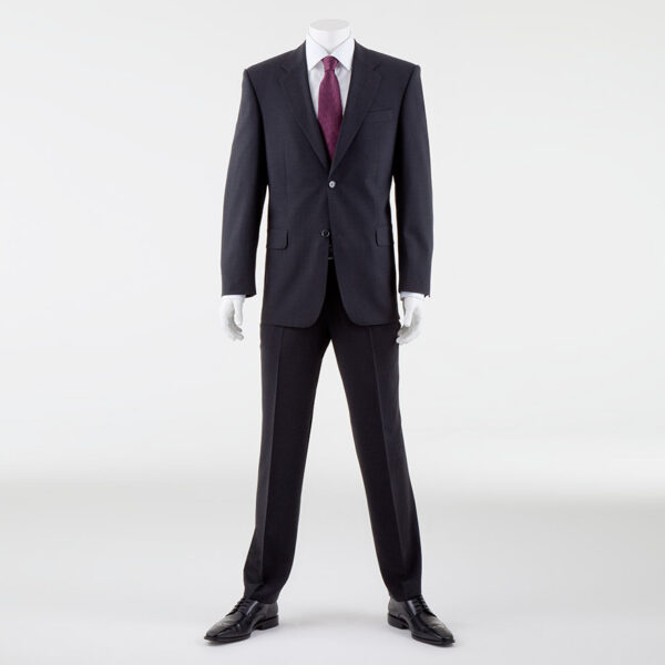 Charcoal Quality Plain Wool Mixture Suit Trouser Plain Front