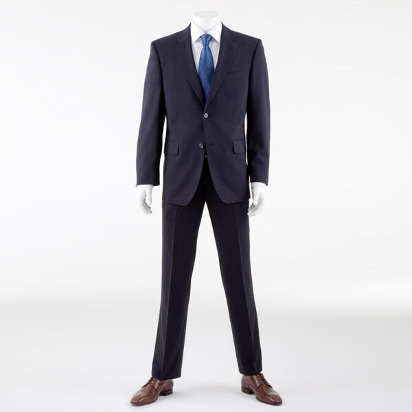 Navy Quality Plain Wool Mixture Suit Trouser Plain Front