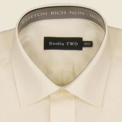Cotton Rich Classic Shirt Cream Short Sleeve