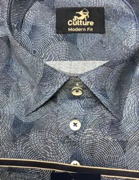 Culture of France Navy Geometric Long Sleeve Shirt. Size Large.
