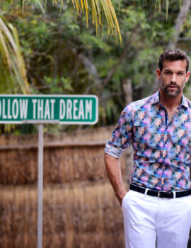 Giordano Multicoloured Long Sleeve Print Shirt. Modern Fit.S