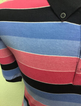 Peter Gribby Multicoloured Polo Shirt In Soft 100% Cotton. size Large Left