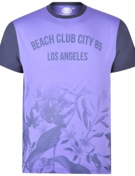 Kam Violet ‘Beach Club City’ Tee Shirt.100% Cotton 3XL and 5XL