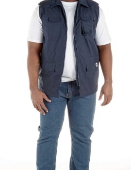 Duke Navy Multi Pocket Waistcoat Gilet. Size 2XL and 5XL Left