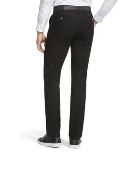 Meyer Black Stretch Cotton Trousers in a Soft Chino Cloth. Roma Style