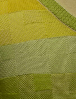 Montechairo Of Italy Green and Yellow Coloured V Neck Cotton Rich Knitwear. Medium Left