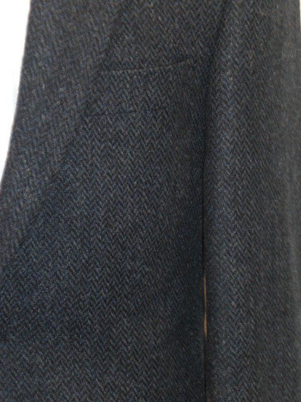 Scott  Navy  Wool Jacket in Herringbone Design