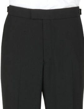 Scott Wool Mix Plain Front Evening Suit Trouser Black
