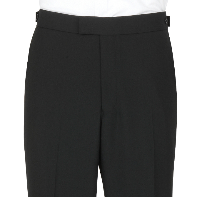 Scott Wool Mix Plain Front Evening Suit Trouser Black