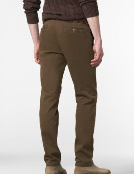 Meyer Fine Texture Autumn Caramel Chino Trousers.