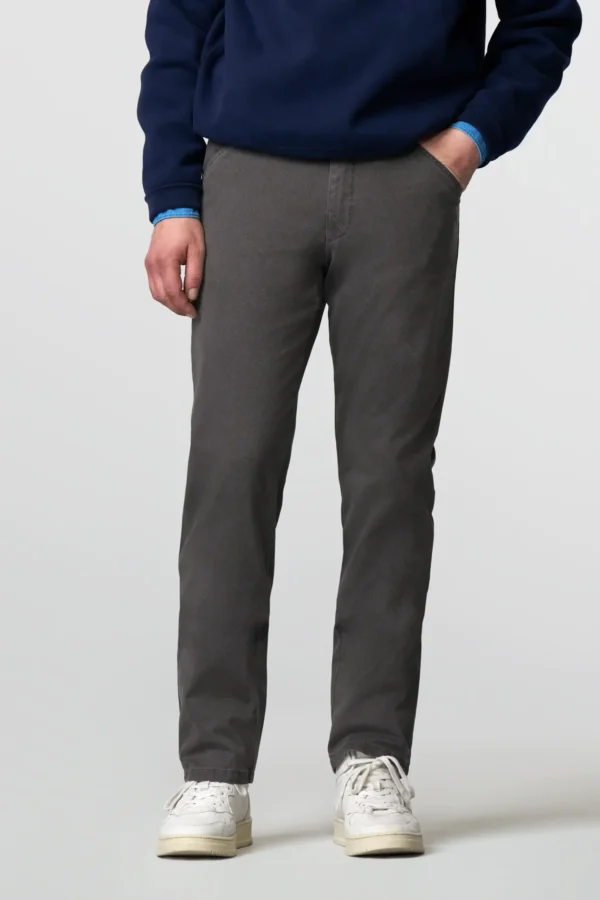 Meyer Trousers Mid Grey Fine Micro Autumn Cotton .Style Chicago